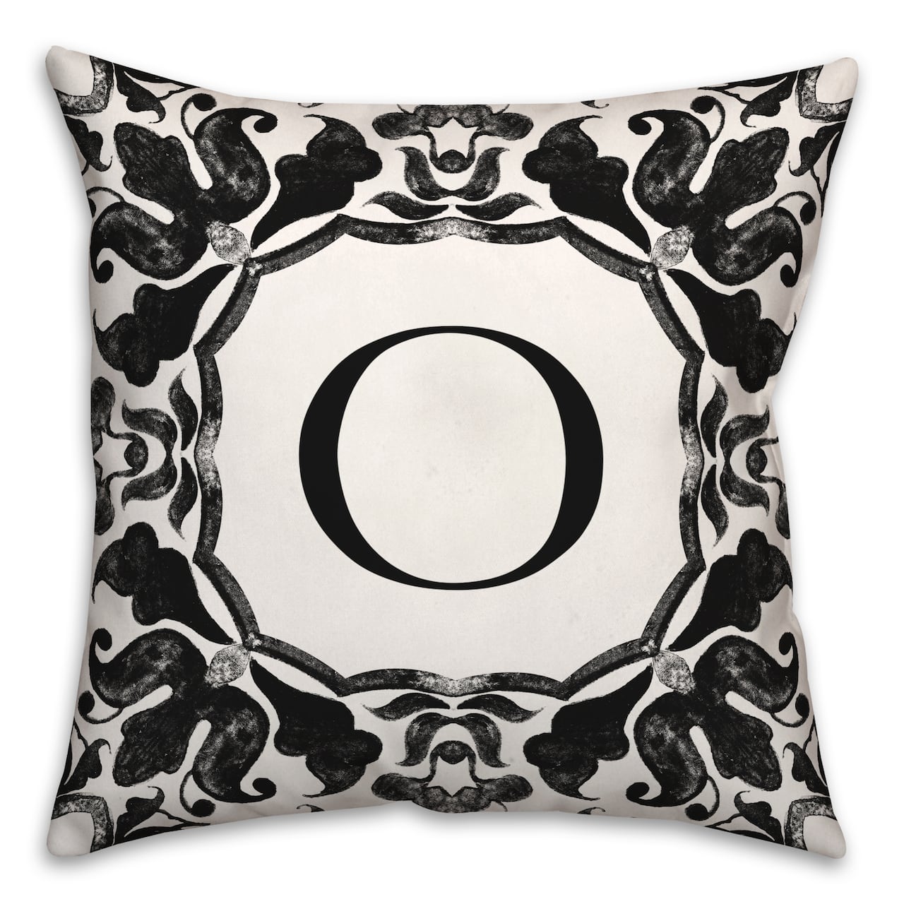 Black & White Monogram Indoor/Outdoor Pillow